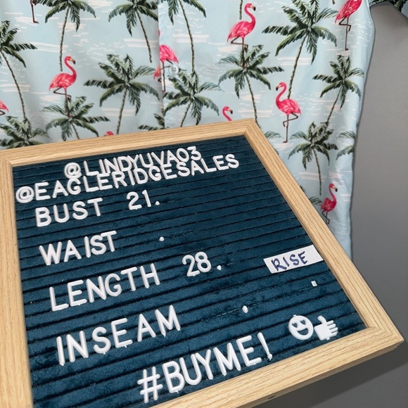 EUC Broken Threads Cabana Matching Swim Set Flamingo Palms Trunks Shirt Medium - Picture 5 of 10